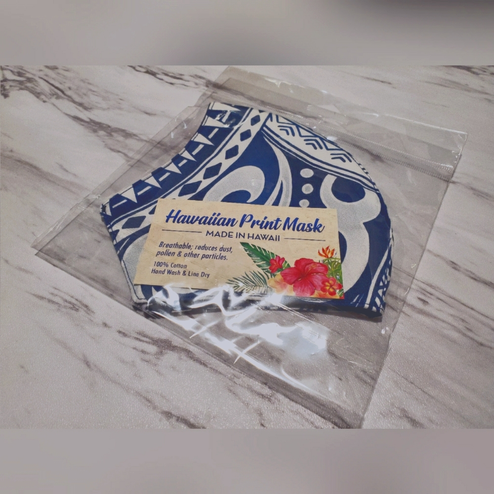 Hawaiian /Tribal Print Face Mask Made in Hawaii